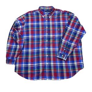 Ralph Lauren Men 3XB Preppy Multicolor Plaid Cotton Long Sleeve Button Shirt